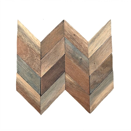 Ekena Millwork Chevron Boat Wood Mosaic Wall Tile, Natural Finish, 11 7/8"W x 11 7/8"H x 3/8"P WPW12X12CVMENA